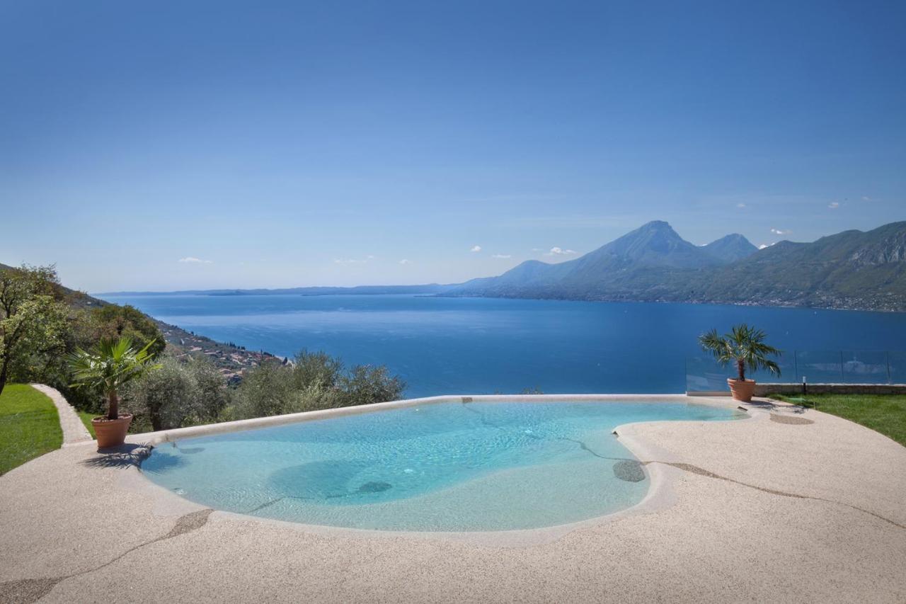 Villa Divina - Apt Icona Con Piscina E Vista Lago Castelletto Di Brenzone Exteriör bild