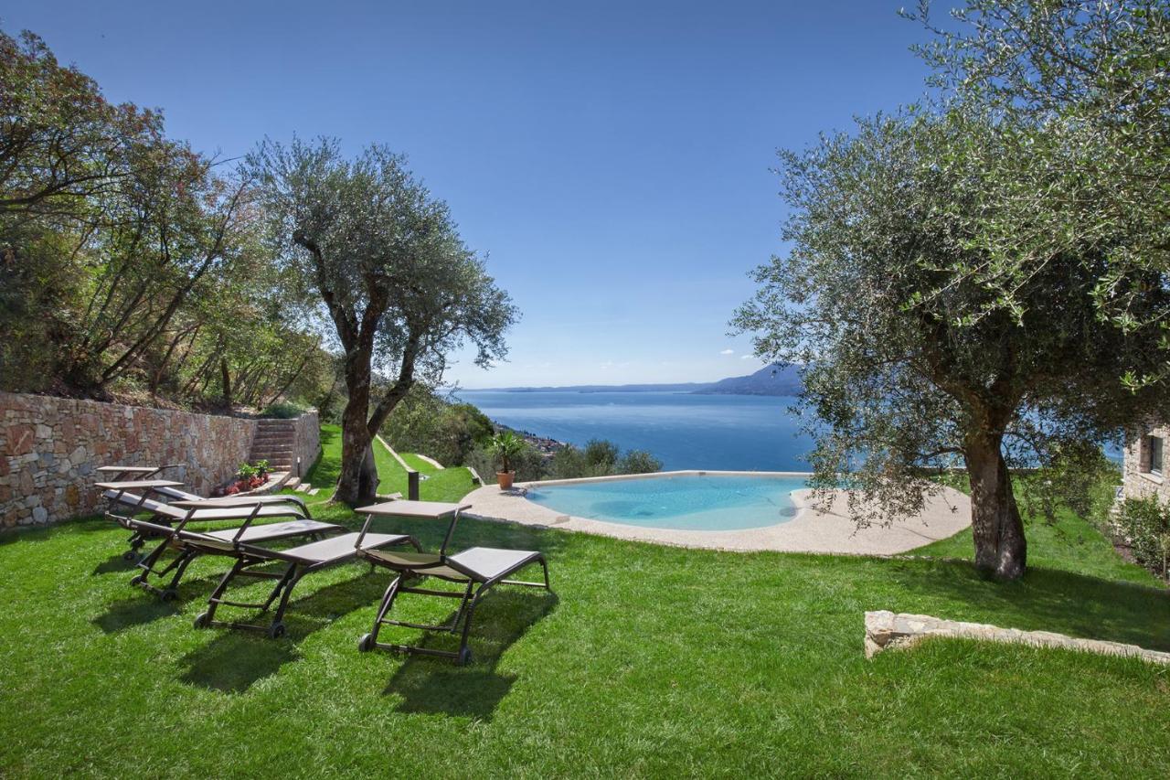 Villa Divina - Apt Icona Con Piscina E Vista Lago Castelletto Di Brenzone Exteriör bild